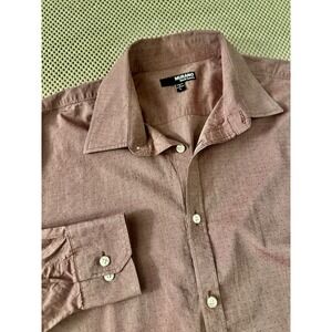 Murano Liquid Luxury Dress Shirt Men Size L Long Sleeve Button Up Down‎ Mauve